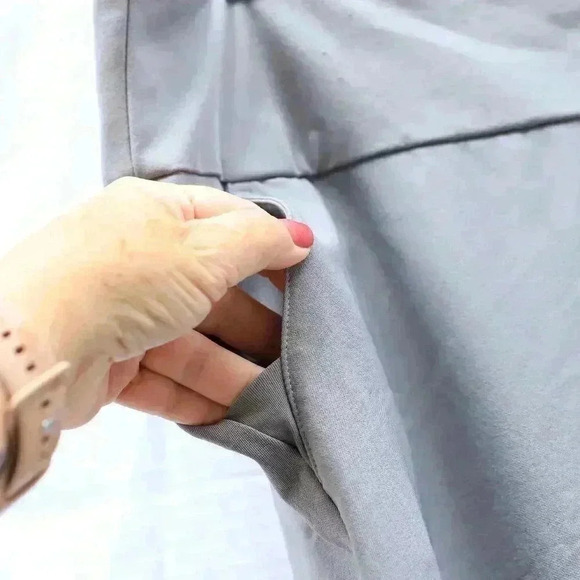 Adidas Size L Grey lightweight pockets stretch travel pants - Picture 7 of 13